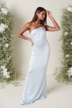 Amelia Maxi Bridesmaid Dress - Matte Ice Blue 13 Amelia Maxi Bridesmaid Dress - Matte Ice Blue -Outlet Stylistae Store AMELIA SATIN BLUE 3819