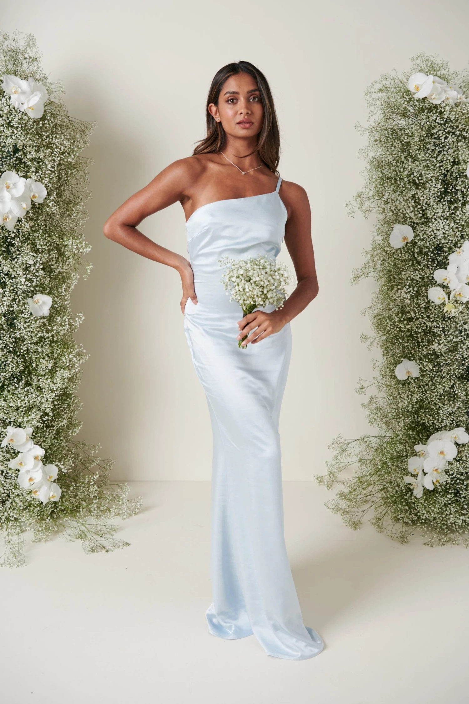 Amelia Maxi Bridesmaid Dress - Matte Ice Blue 9 Amelia Maxi Bridesmaid Dress - Matte Ice Blue - Image 9