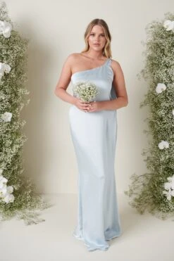Amelia Tie Maxi Bridesmaid Dress - Matte Ice Blue 7 Amelia Tie Maxi Bridesmaid Dress - Matte Ice Blue -Outlet Stylistae Store AMELIA SATIN TIE BLUE 3958