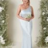 Amelia Tie Maxi Bridesmaid Dress - Matte Ice Blue