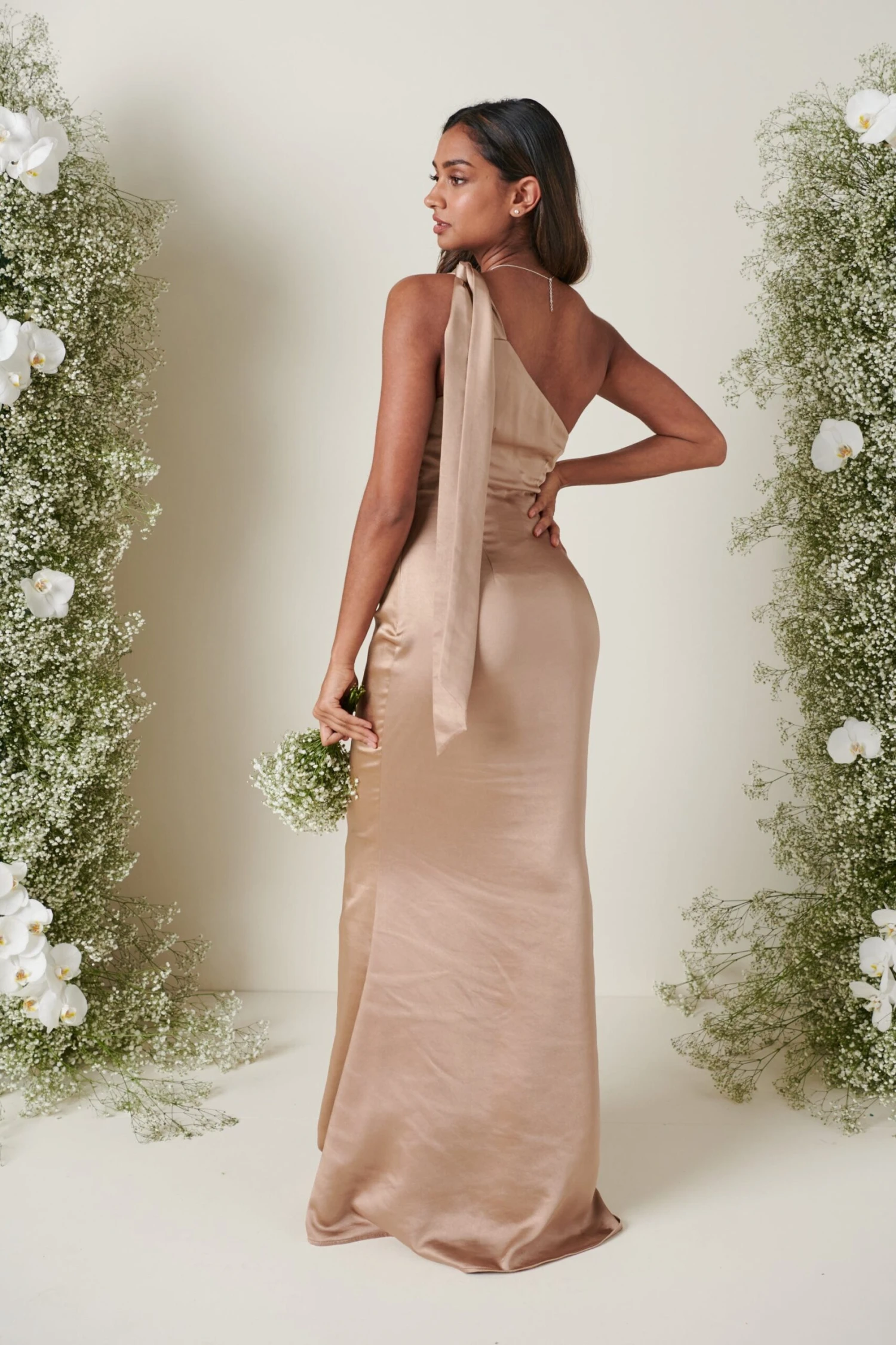 Amelia Tie Maxi Bridesmaid Dress - Matte Mocha 2 Amelia Tie Maxi Bridesmaid Dress - Matte Mocha - Image 2