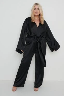 Adelaide Kimono Sleeve Jumpsuit - Black -Outlet Stylistae Store Adelaide Kimono Sleeve Jumpsuit Black32
