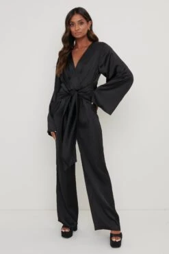 Adelaide Kimono Sleeve Jumpsuit - Black