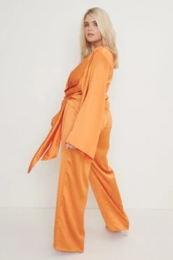 Adelaide Kimono Sleeve Jumpsuit - Orange -Outlet Stylistae Store Adelaide Kimono Sleeve Jumpsuit Orange Curve55