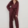 Adelaide Kimono Sleeve Jumpsuit - Wine