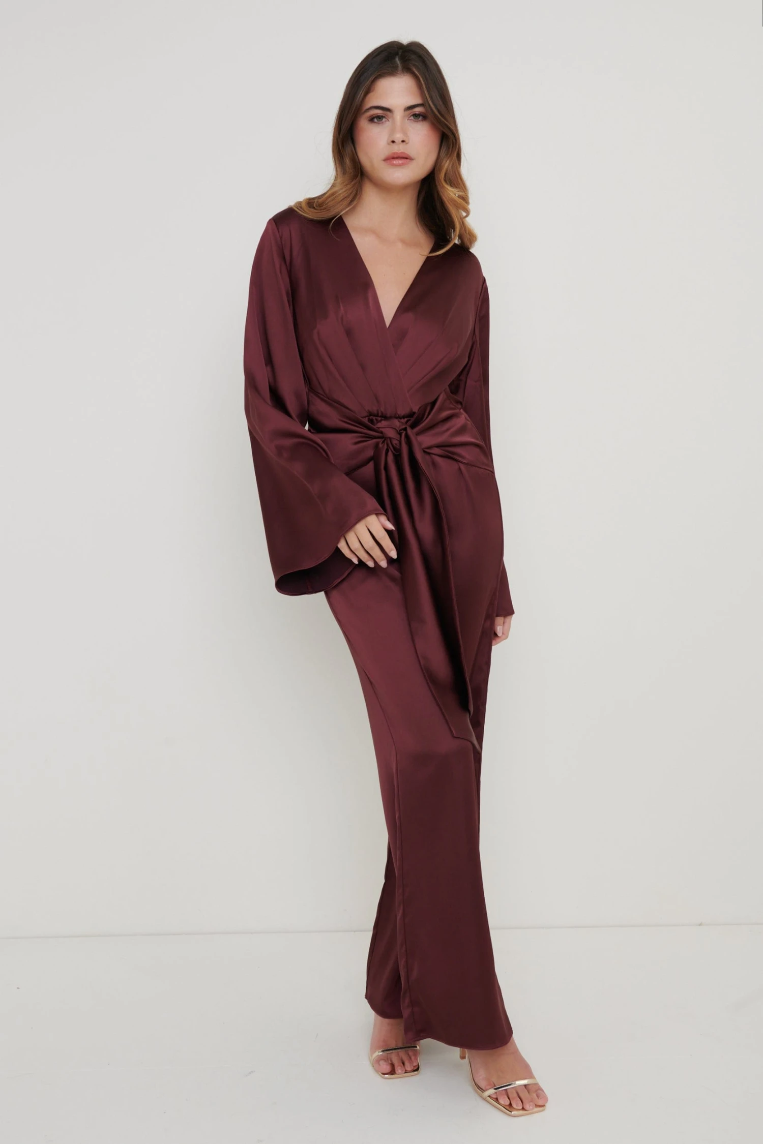 Adelaide Kimono Sleeve Jumpsuit - Wine 3 Adelaide Kimono Sleeve Jumpsuit - Wine - Image 3