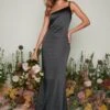 Amelia Maxi Bridesmaid Dress - Matte Black