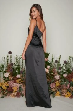 Amelia Maxi Bridesmaid Dress - Matte Black -Outlet Stylistae Store Amelia Maxi Black 2210