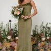 Amelia Maxi Bridesmaid Dress - Matte Military Olive