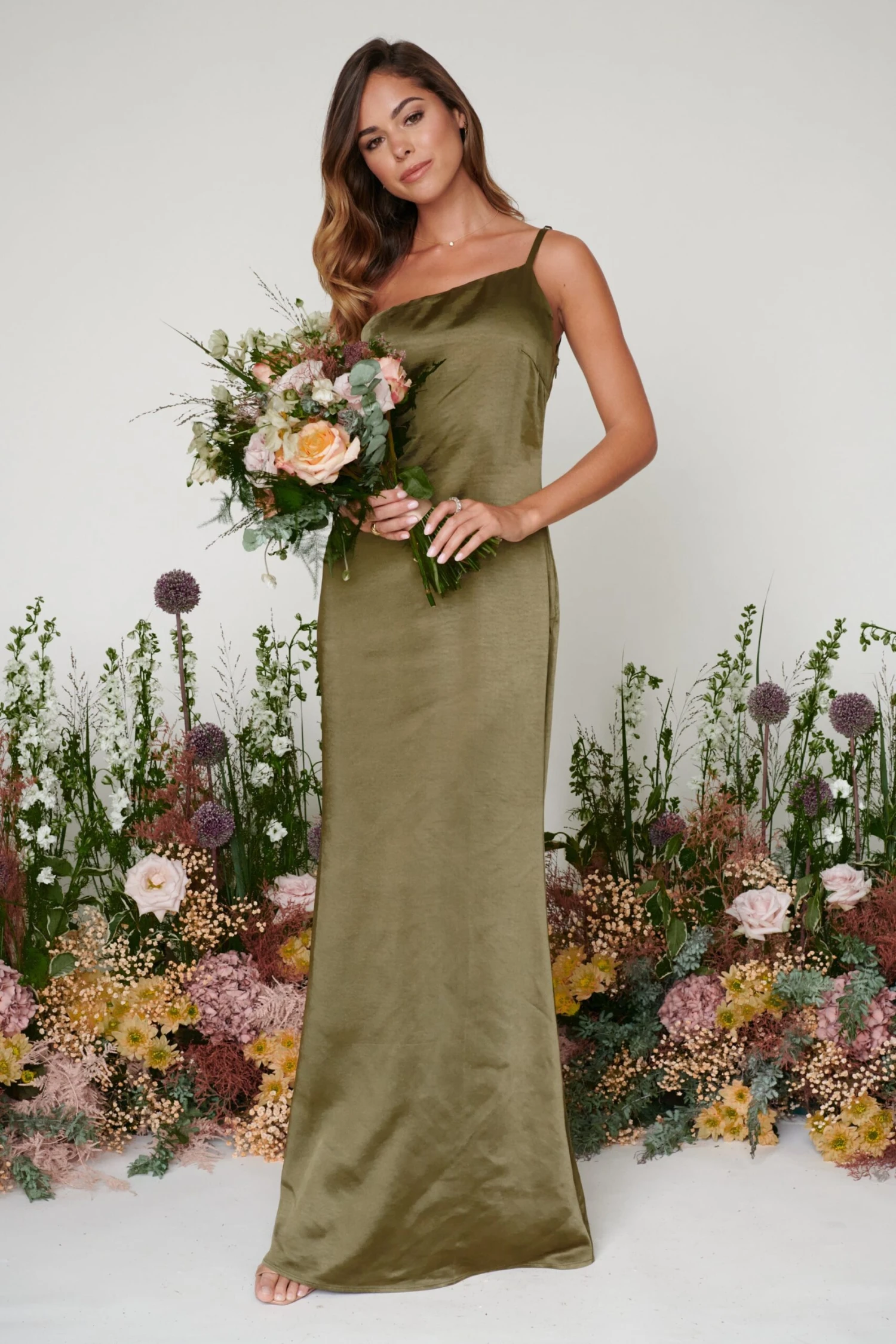 Amelia Maxi Bridesmaid Dress - Matte Military Olive 1 Amelia Maxi Bridesmaid Dress - Matte Military Olive