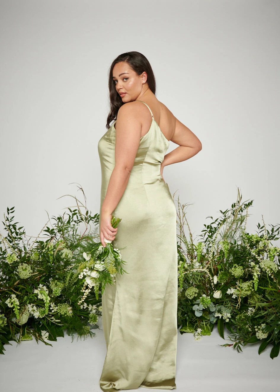 Amelia Maxi Bridesmaid Dress Curve - Matte Olive 3 Amelia Maxi Bridesmaid Dress Curve - Matte Olive - Image 3