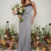 Amelia Maxi Bridesmaid Dress - Matte Slate Grey