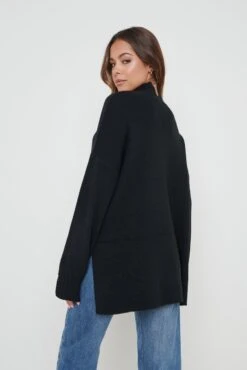 Amory Grown Neck Knit Jumper - Black -Outlet Stylistae Store Amory Jumper Black 1333