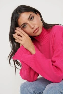 Amory Grown Neck Knit Jumper - Pink -Outlet Stylistae Store Amory Jumper Pink 2511