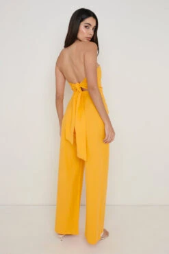 April Bandeau Jumpsuit - Tangerine