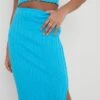 Auden Rib Knit Skirt - Aqua Blue