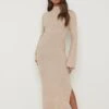 Baylee Soft Knit Midaxi Dress - Beige