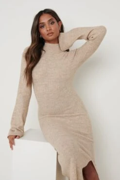 Baylee Soft Knit Midaxi Dress - Beige 7 Baylee Soft Knit Midaxi Dress - Beige -Outlet Stylistae Store Baylee Knit Midaxi Beige 1207