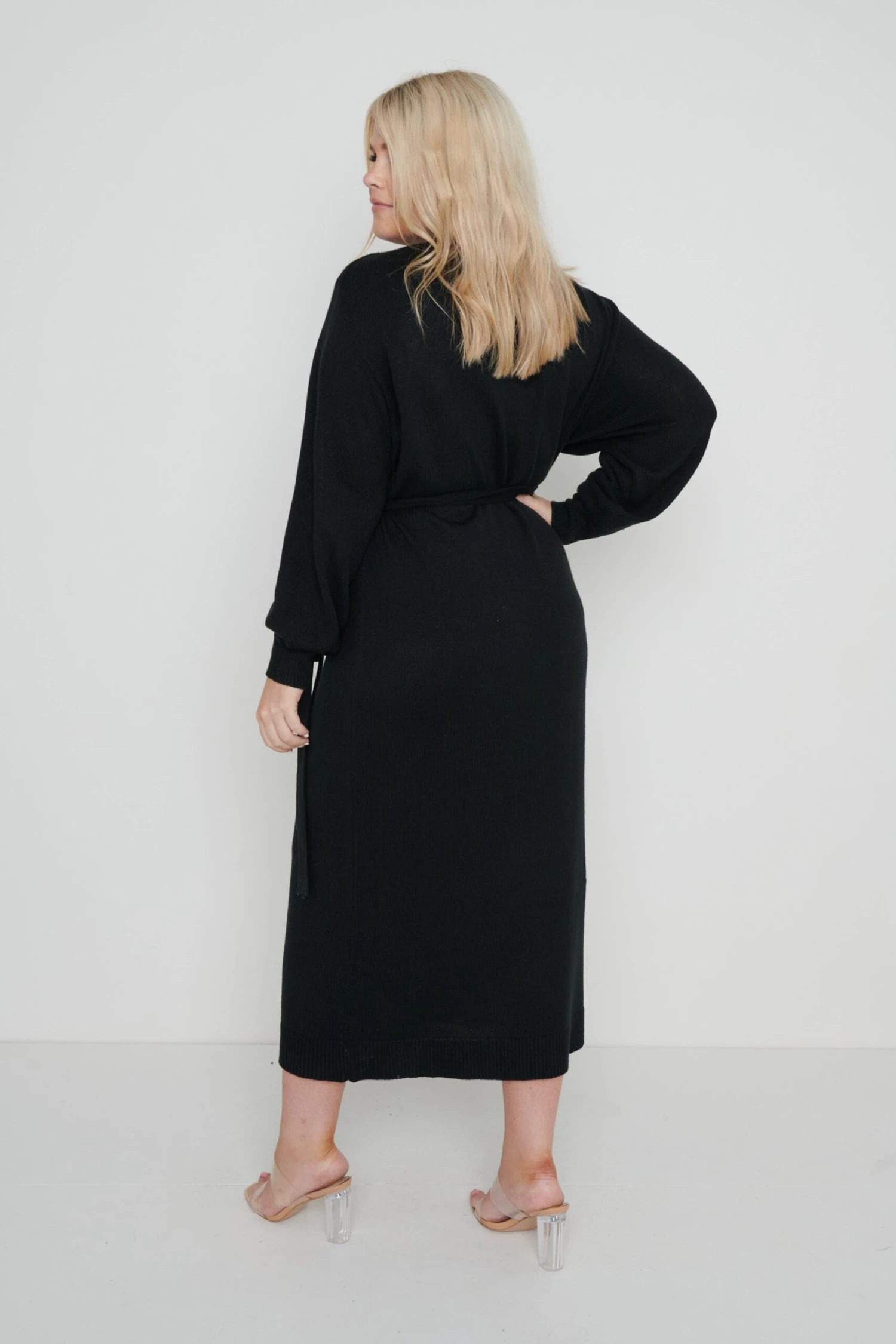 Beau Wrap Midi Dress - Black 6 Beau Wrap Midi Dress - Black - Image 6