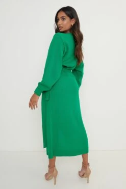 Beau Wrap Midi Dress - Emerald -Outlet Stylistae Store Beau Wrap Dress Emerald Green116