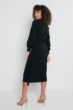 Beau Wrap Midi Dress - Black 8 Beau Wrap Midi Dress - Black -Outlet Stylistae Store Beau black 1958