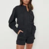 Bennie Collared Playsuit - Black