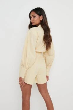 Bennie Collared Playsuit - Camel -Outlet Stylistae Store Bennie Playsuit Camel 2016