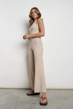 Billie Ribbed Racer Jumpsuit - Beige 7 Billie Ribbed Racer Jumpsuit - Beige -Outlet Stylistae Store Billy 663