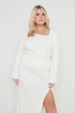 Blythe Cut Out Knit Top - Cream -Outlet Stylistae Store Blythe Set Cream Curve 2540