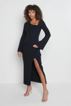 Blythe Cut Out Knit Top - Black