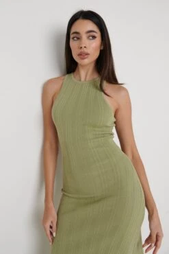 Outlet Stylistae Store -Outlet Stylistae Store Bonnie Plisse Midaxi Olive 662