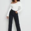 Brigitte Asymmetric Knit Top- Cream