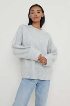 Camille Oversized Borg Jumper - Grey