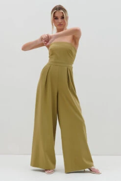 Campbell Bandeau Jumpsuit - Tarragon Green -Outlet Stylistae Store Campbell Jumpsuit Tarragon Green 1173