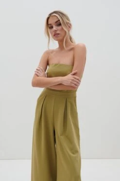 Campbell Bandeau Jumpsuit - Tarragon Green -Outlet Stylistae Store Campbell Jumpsuit Tarragon Green 1235