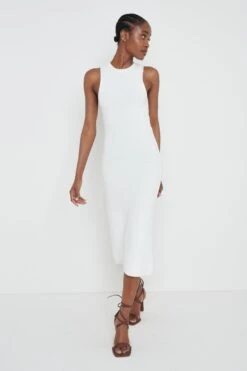 New Arrival 17 Celine Crochet Midi Dress - White