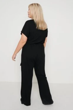 Curve Claude Ribbed Loungewear Jumpsuit - Black -Outlet Stylistae Store Claude Jumpsuit Black 3986