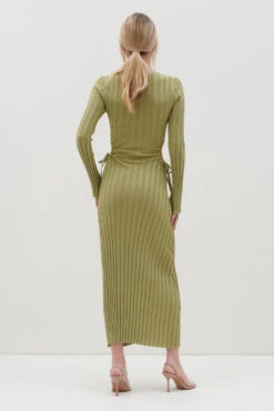 Dahlia Cut Out Maxi Knit Dress - Tarragon Green -Outlet Stylistae Store Dahlia Cutout Maxi Knit Tarragon Green 1346