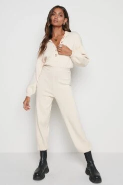 Darcie Knit Jumpsuit - Cream -Outlet Stylistae Store Darcie jumpsuit cream 2204