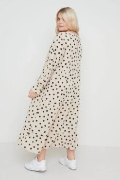 Dotty Day Dress - Beige Polka Dot -Outlet Stylistae Store Dotty Day Dress Beige 4052