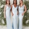 Esmee Maxi Bridesmaid Dress - Matte Ice Blue
