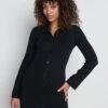 Elsa Mini Knit Button Dress- Black