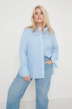 Emerson Striped Shirt- Blue -Outlet Stylistae Store Emerson Shirt Blue Stripe 2273