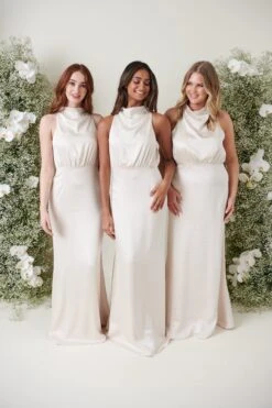 Farrah Maxi Bridesmaid Dress - Matte Champagne 7 Farrah Maxi Bridesmaid Dress - Matte Champagne -Outlet Stylistae Store FARRAH MAXI SATIN CHAMPAGNE 2022