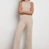 Billie Ribbed Racer Jumpsuit - Beige