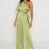 Frances Cut Out Jumpsuit - Apple Green