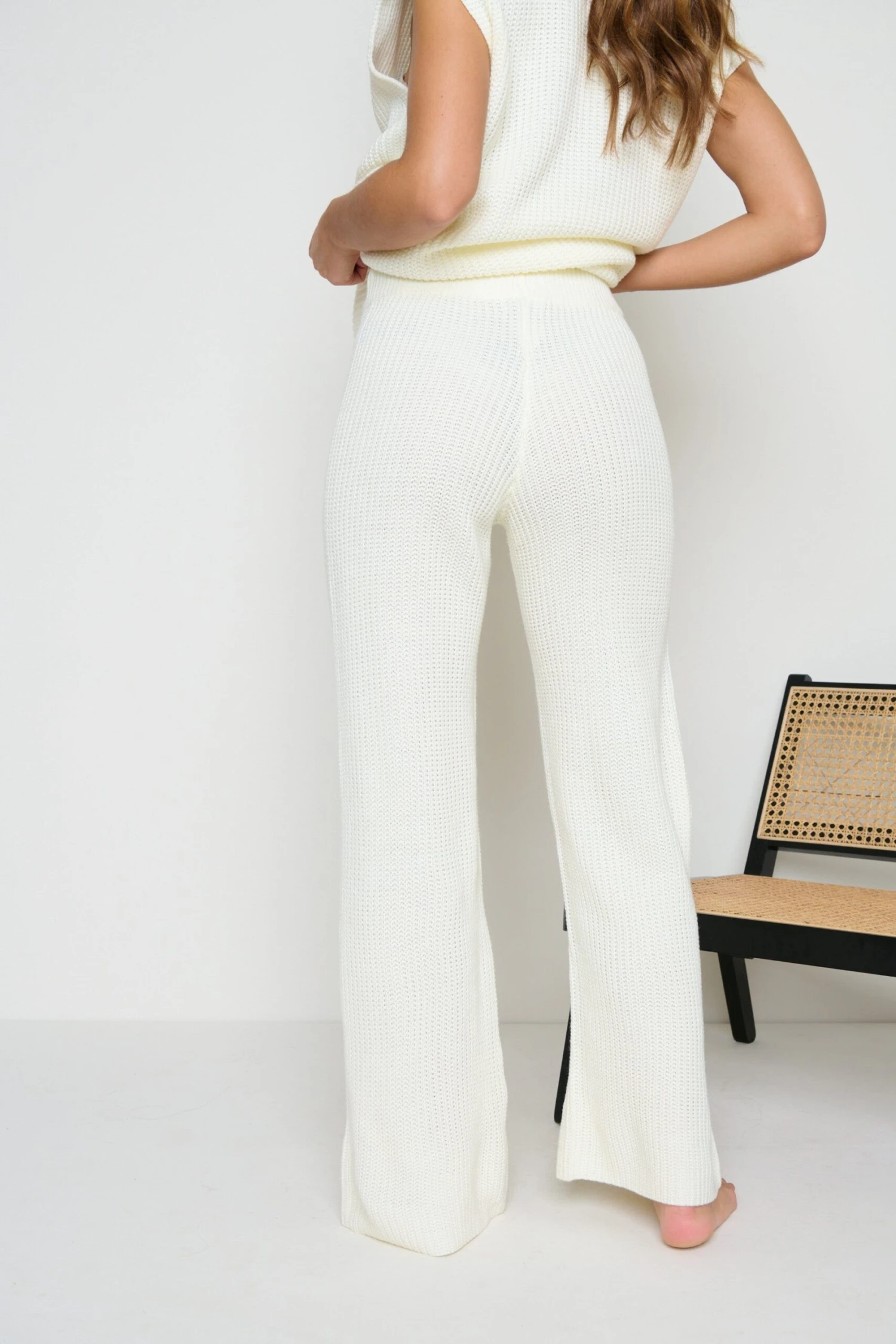Arden Fisherman Knit Trousers - Cream 3 Arden Fisherman Knit Trousers - Cream - Image 3