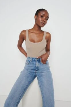 Gabby Knit Cami Top - Taupe