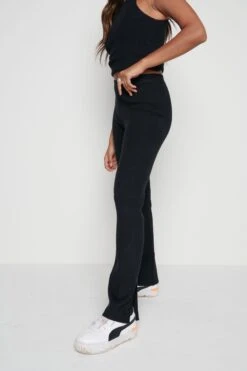 Gigi Split Hem Knit Trousers - Black 19 Gigi Split Hem Knit Trousers - Black -Outlet Stylistae Store Gigi trouser black 2766