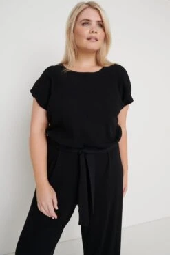 Gracie Jumpsuit- Black -Outlet Stylistae Store Gracie Knit Jumpsuit Black 1085